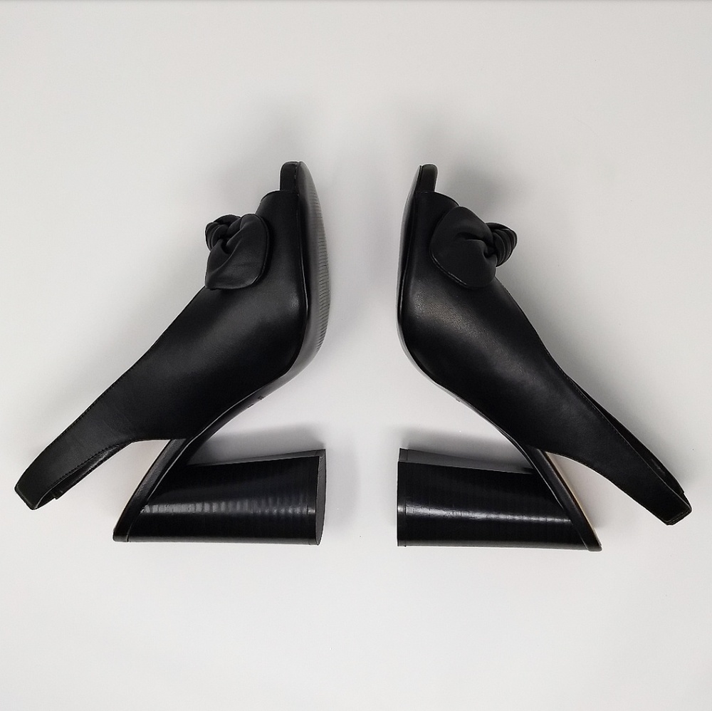 Nine West black bow chunky heel sandal $99